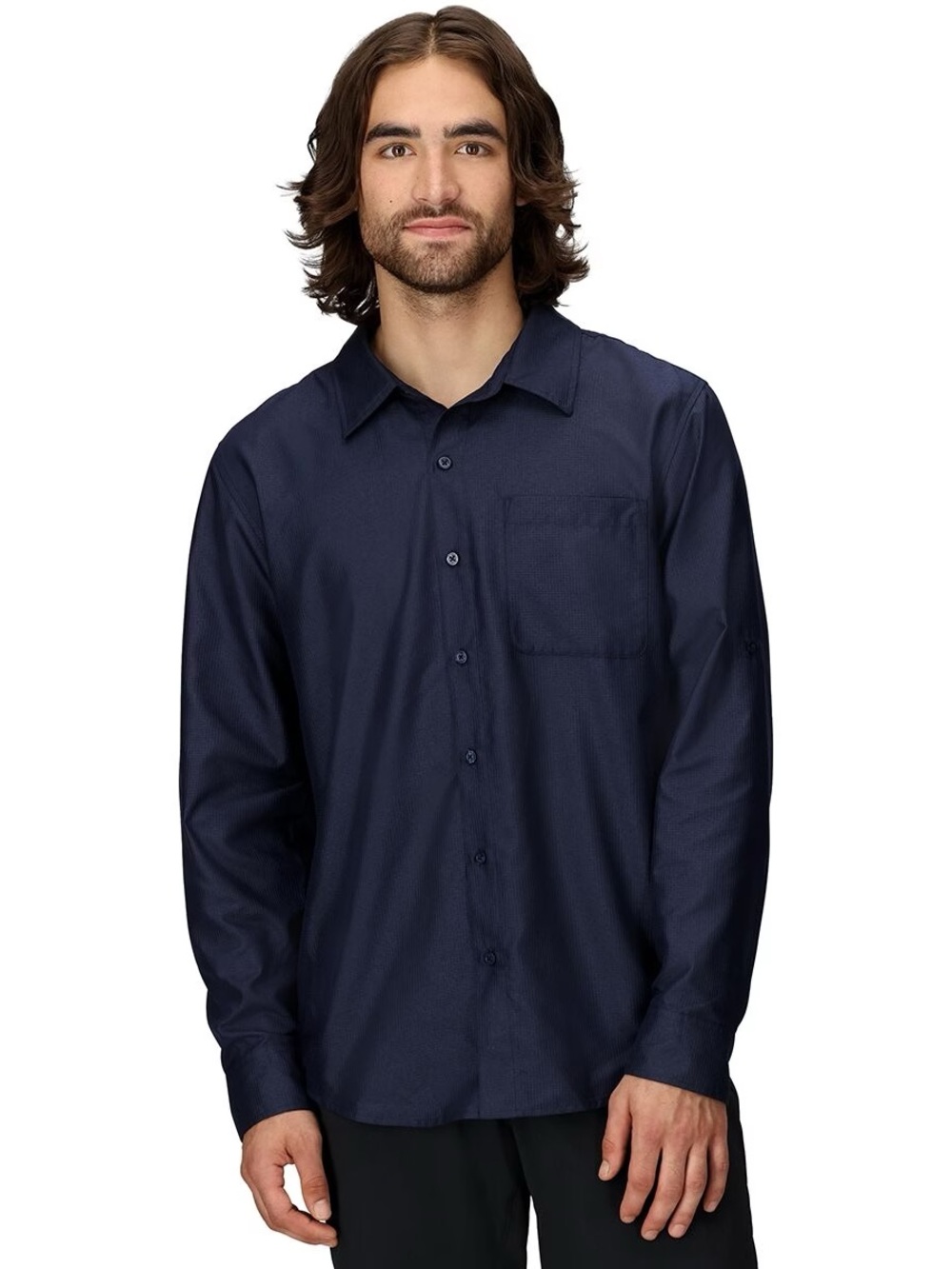 Marmot Men's AirExchange Long-Sleeve Button-Down Shirt - Navy Blue